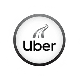 Uber logo with black background and white text