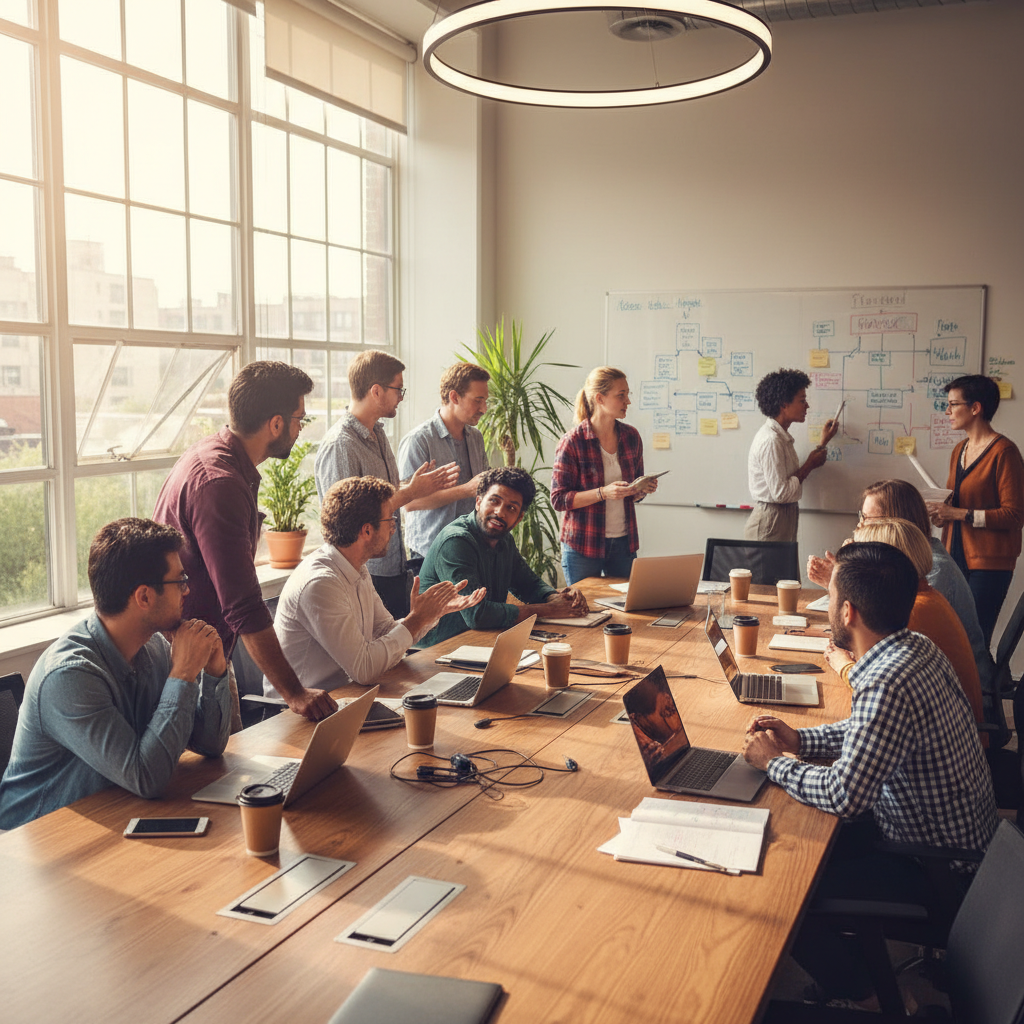 Professionals working remotely